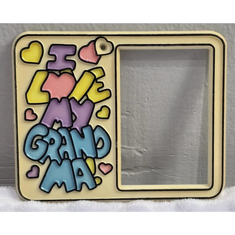 Vintage “I Love My Grandma” Picture Frame 80's 90's Plastic Photo Salvage Cover